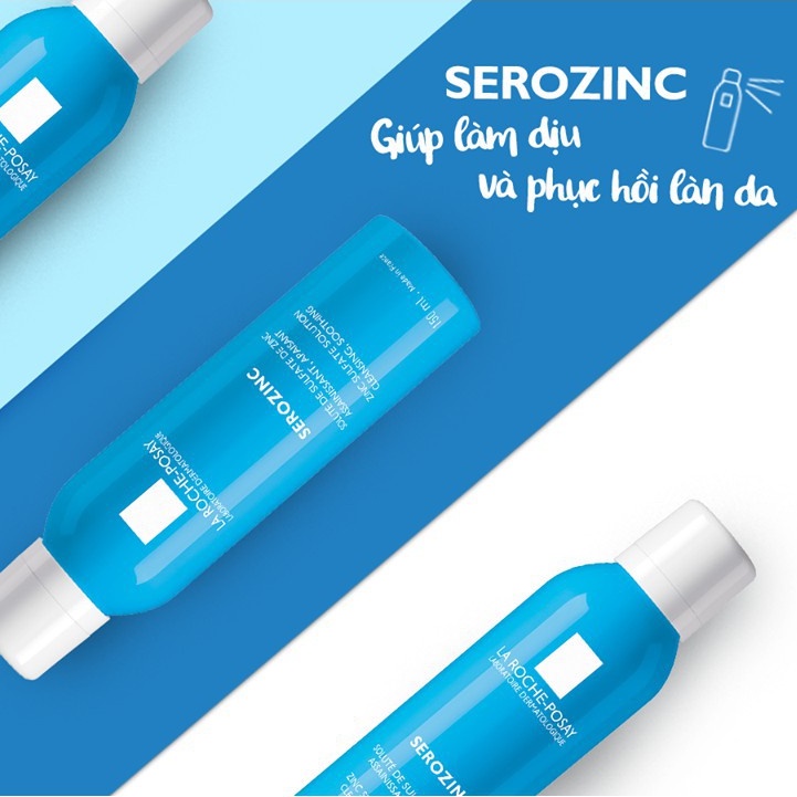 Xịt khoáng làm sạch dịu da La Roche Posay Serozinc nước khoáng Sero Zinc Giảm viêm, kiềm dầu, giảm bóng dầu.