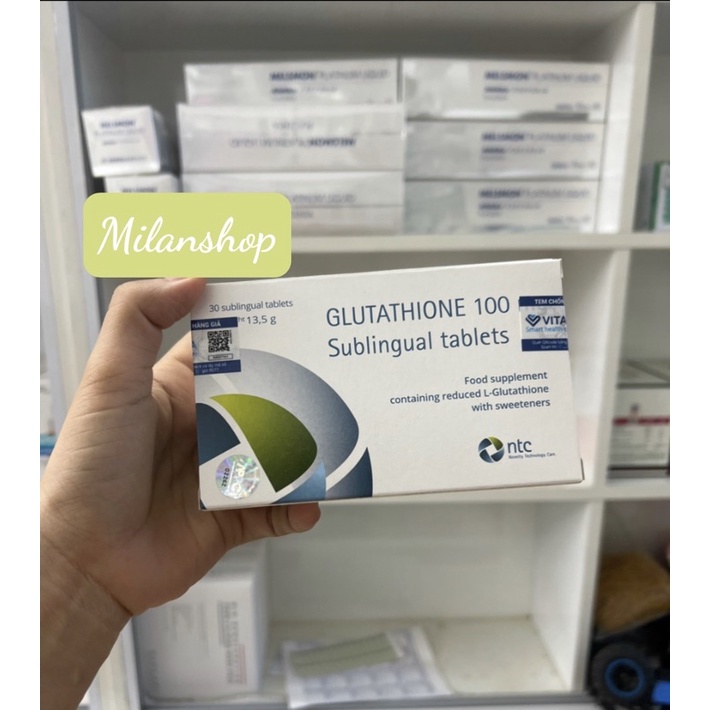 ✅(Chính Hãng) Viên ngậm trắng da Glutathione 100mg dưới lưỡi Italy