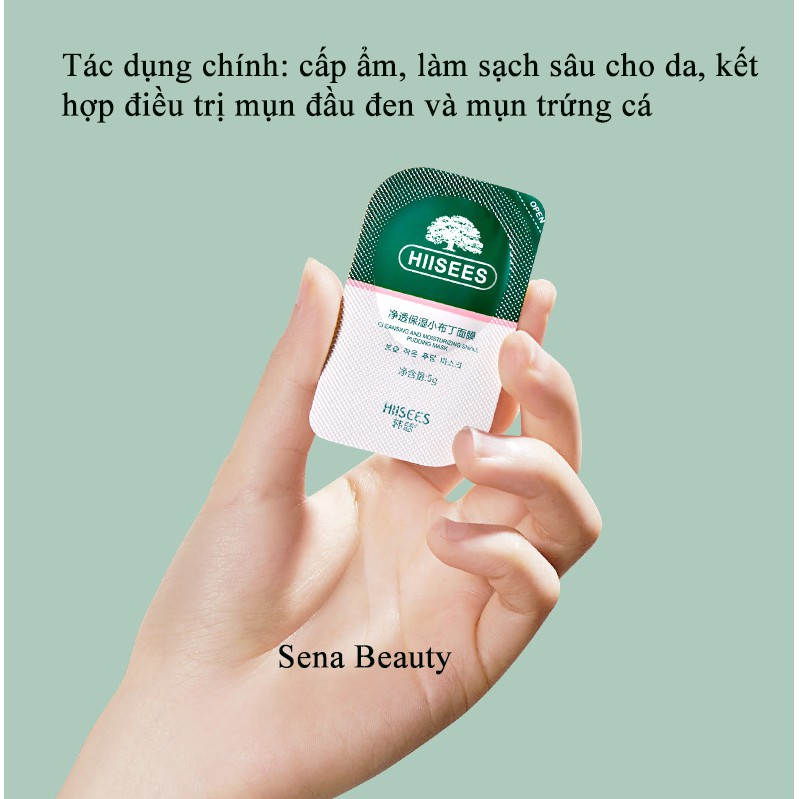 Hộp Mặt Nạ Đất Sét Hiisees Làm Sáng Và Sạch Sâu Cho Da 5g*8 | Thế Giới Skin Care