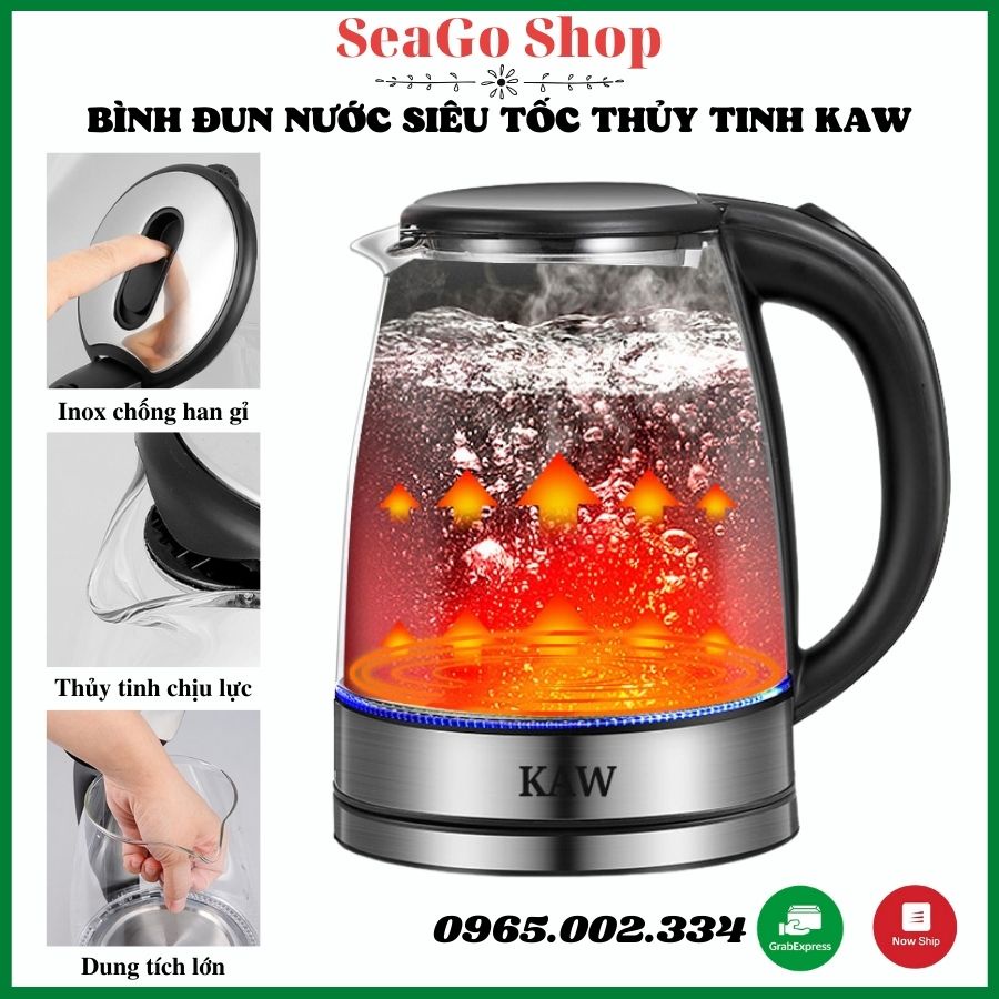 ✔️ Ấm Đun Nước Siêu Tốc Thủy Tinh Rapido RK1818 1,8L Và KAW 2L, Chịu Nhiệt Và Chịu Va Đập Cao, Tiết Kiệm Điện [BH 1 - 1]