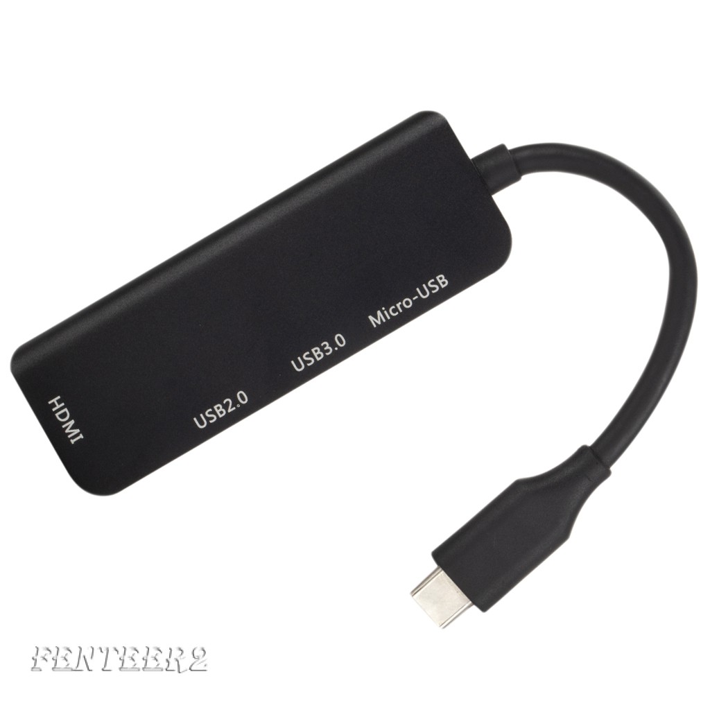 (Fenteer2 3c) Black Usb-C Type-C To Hdmi Tv Micro Usb3.0 / 2.0 Cho Pc