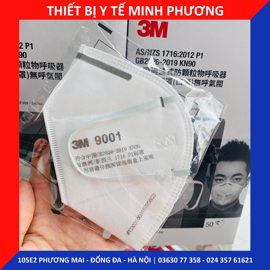 Khẩu trang y tế 3M N95 9001 hộp 50 chiếc (Loại không van)
