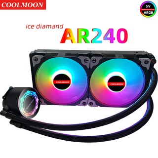Tản Nhiệt Nước All in One Coolmoon AR240 Led RGB-Đồng Bộ Hub Coolmoon, Hỗ Trợ Sync Main