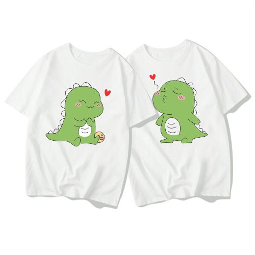 Áo đôi nam nữ tình yêu ngắn tay in hình ❤️KHỦNG LONG❤️ Giá chỉ 1 áo