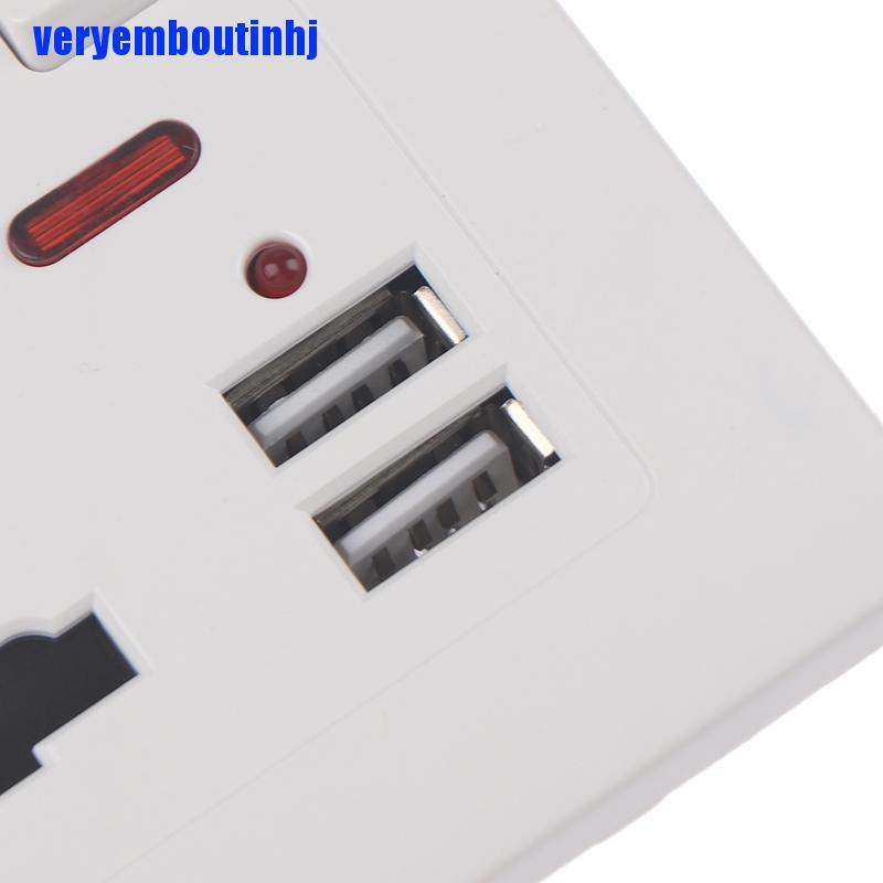 Ổ Điện Gắn Tường 5 Lỗ Cắm Có Cổng USB Và Công Tắc Đèn LED Tiện Dụng