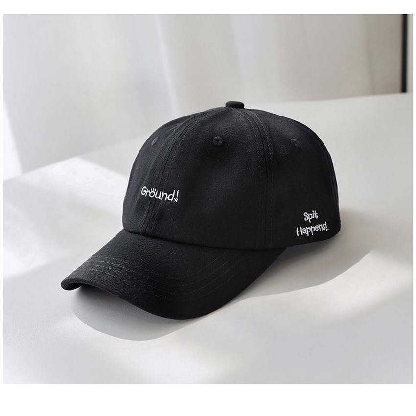 Mũ lưỡi trai - nón kết GROUND nam nữ phong cách unisex màu Be, Đen