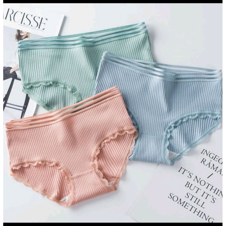 QUẦN LÓT NỮ GÂN SỢI PHỐI REN