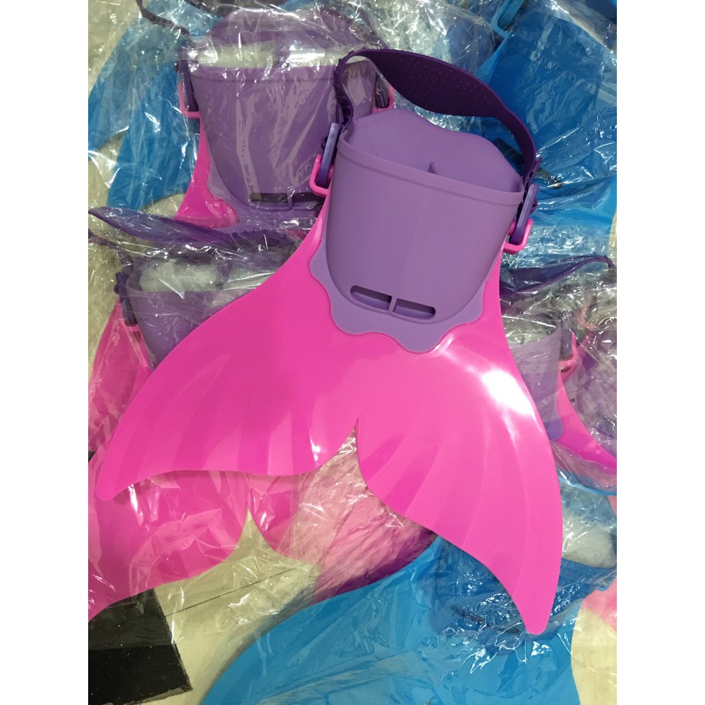 [FREESHIP] Chân vịt bơi nàng tiên cá kết hợp với đồ bơi nàng tiên cá dành cho trẻ em và người lớn màu xanh màu hồng E81