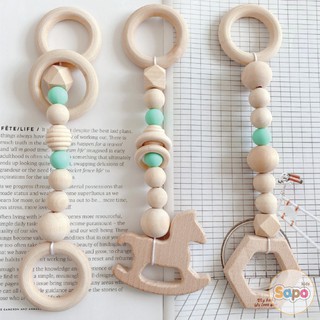 Đồ Chơi Cho Bé Sơ Sinh - Sét Đồ Chơi Bằng Gỗ Treo Kệ Chữ A