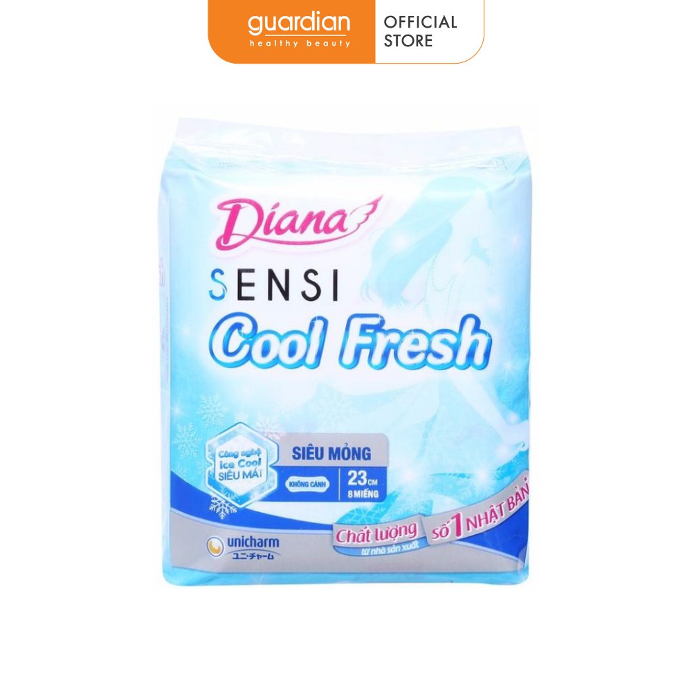 Băng vệ sinh Diana Sensi Cool Fresh Siêu Mỏng Cánh 23cm (20 miếng)