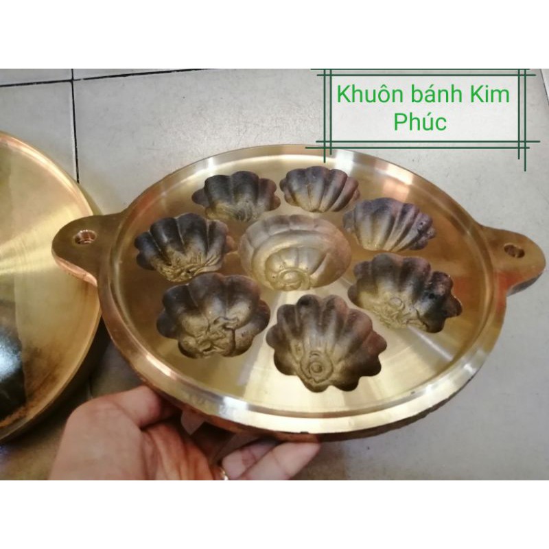 [Bánh to 7cm] Khuôn bánh thuẫn bông lan đồng loại 8 bánh to