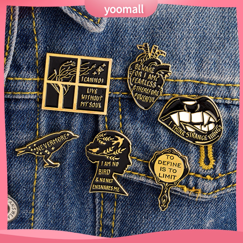 YOML✔Literature Jane Eyre Quote I Am No Bird Enamel Brooch Pin Collar Badge Jewelry