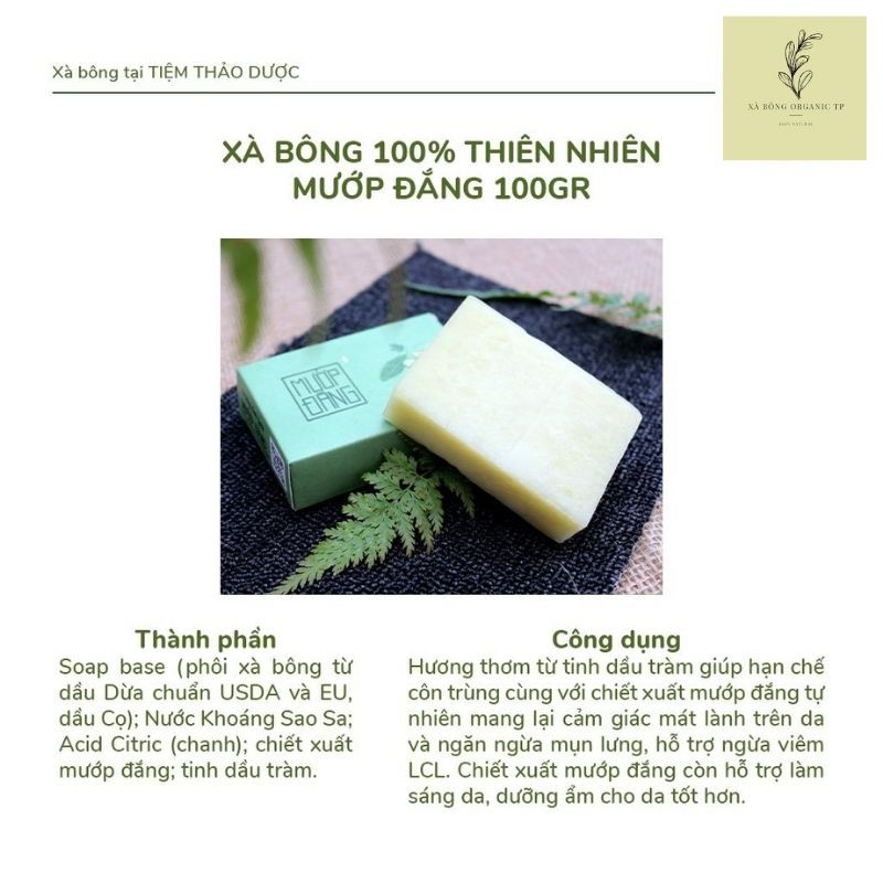 Xà Phòng Xà bông Mướp Đắng Organic Sạch Mát Da🌸Sát Khuẩn🌸Ngừa Mụn Lưng🌸Rôm Sảy Mề Đay Dạng Sáp 100gr Hàng Chính Hãng-XBO