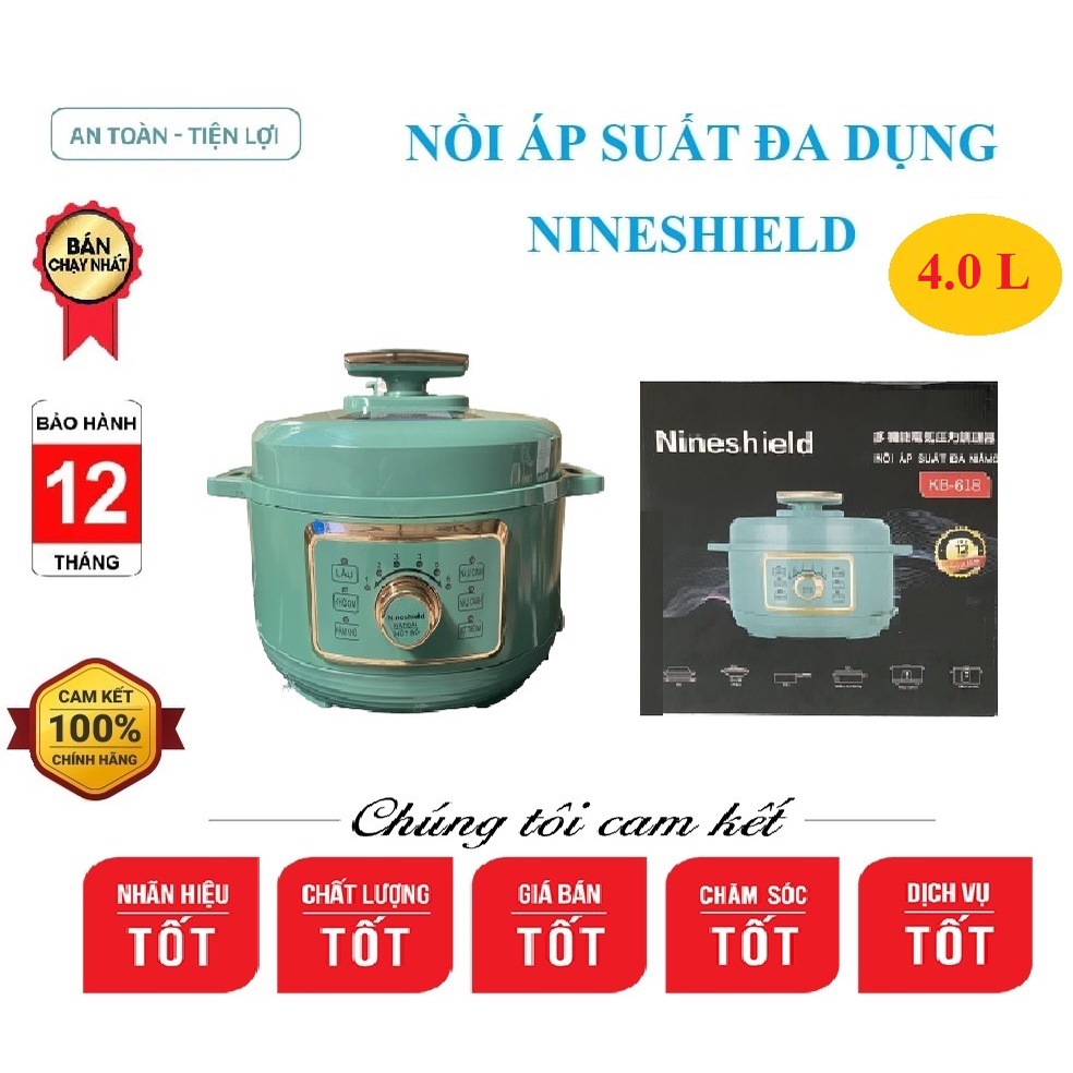 Nồi Áp Suất Đa Năng Nineshield KB-618 Dung Tích 4 Lít Cao Cấp