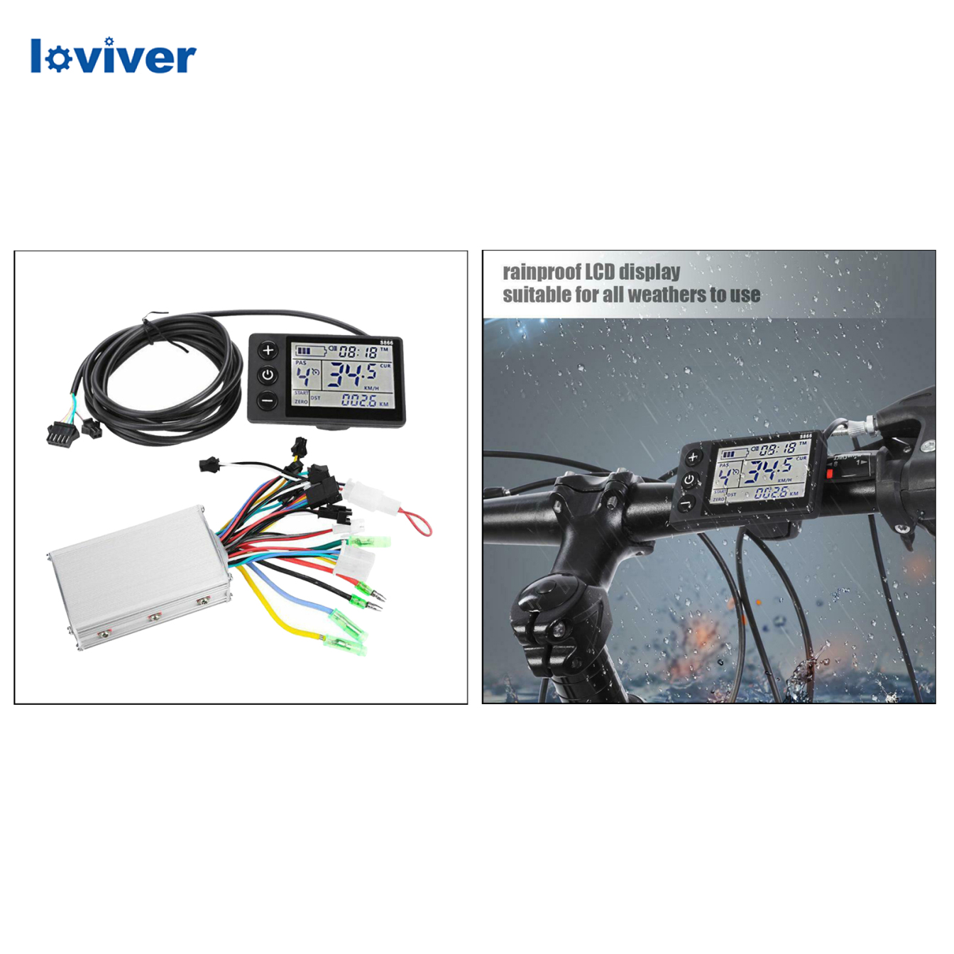 Loviver 24-48V Brushless Controller LCD Panel DC Motor Speed Meter Scooter