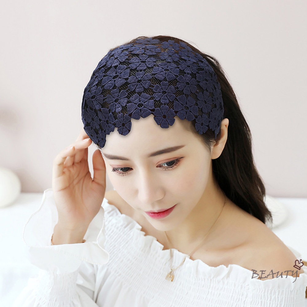 Băng Đô Cài Tóc Bản Rộng Phối Ren Phong Cách Thời Trang Cho Nữ
