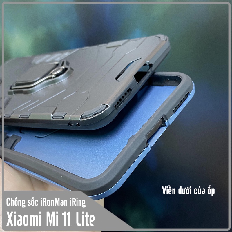 Ốp lưng cho Xiaomi Mi 11 Lite 4G - 5G - NE iRON MAN IRING Nhựa PC cứng viền dẻo chống sốc