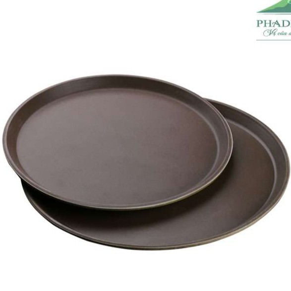 Khay Bê đồ Tròn Phục Vụ Chống Trượt- Màu NÂU