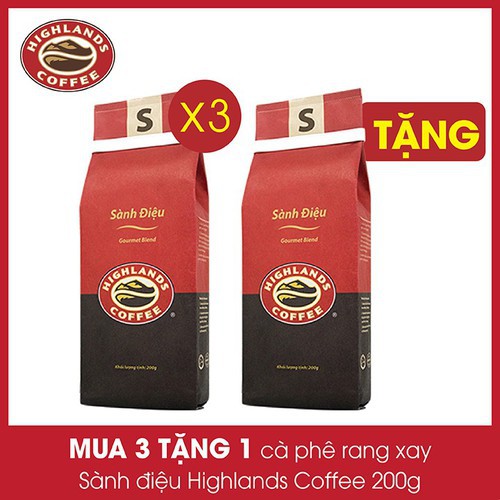 [SenXanh CAFE] Mua 3 gói tặng 1 gói Cà phê rang xay Sành điệu Highland coffee 200g