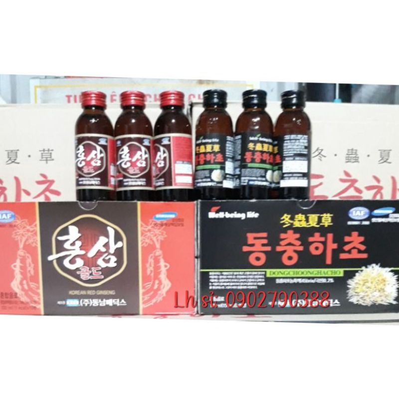 Nước Hồng dâm/ Nước đông trùng hạ thảo hộp 10 chai x100ml