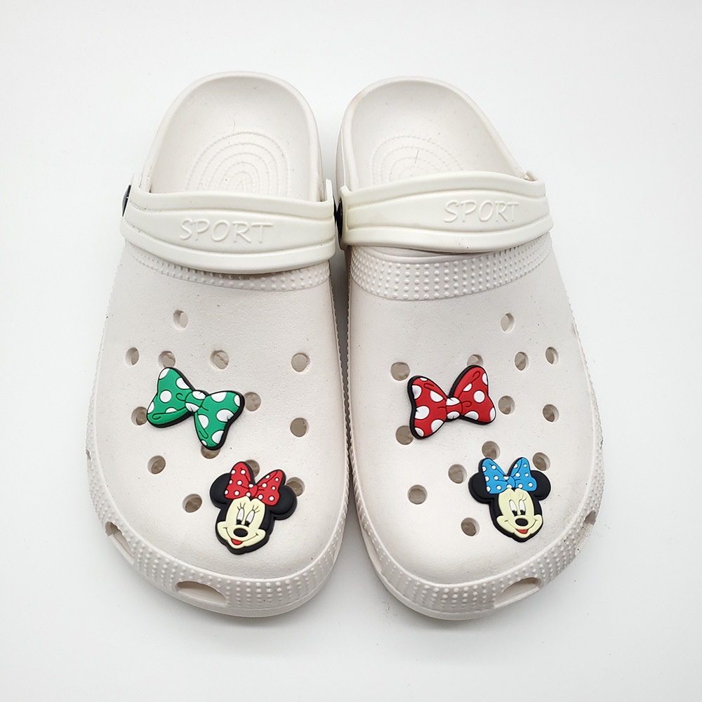 Jibbitz / sticker Phụ Kiện Trang Trí Giày Crocs Hình Chuột Mickey Minnie Đáng Yêu