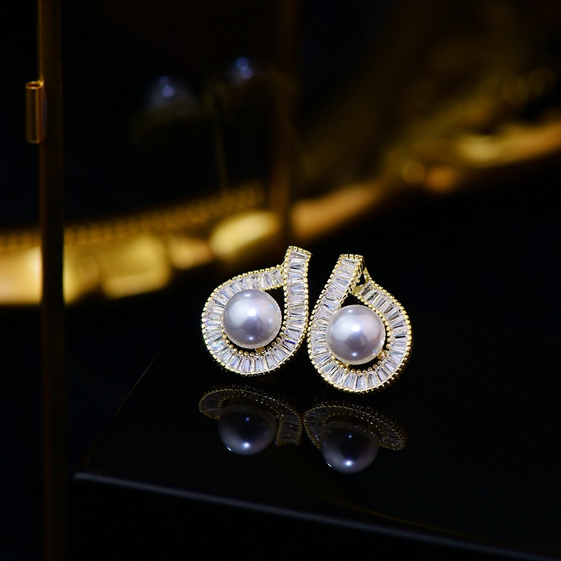 V.I.T House | Bông tai S925 hạt châu đính đá