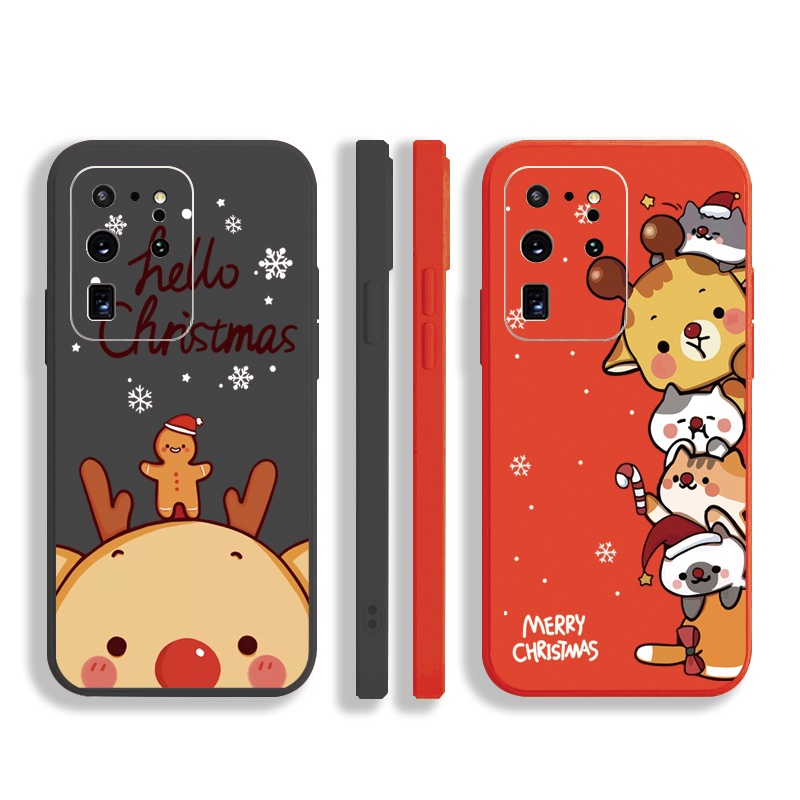 Ốp Điện Thoại Silicon Mềm Họa Tiết Giáng Sinh Cho Samsung Galaxy S21 Ultra S20 FE S10 Plus A52 A72 A32