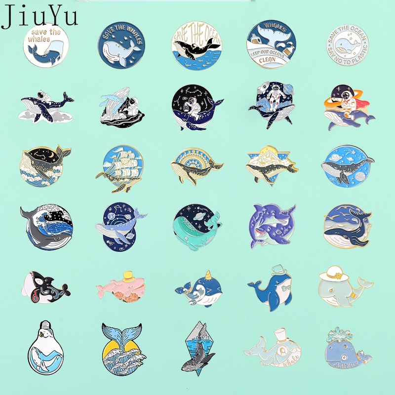 Ghim Cài Áo Hình Cá Voi/Cá Voi/Cá Mập Dễ Thương