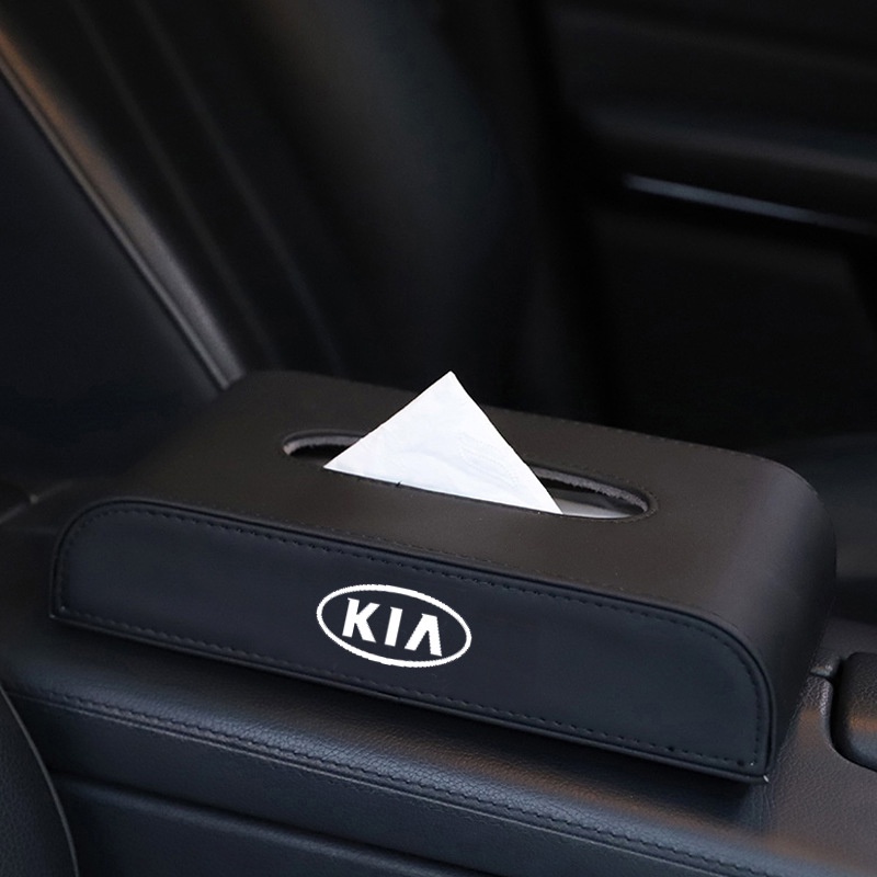 Hộp đựng giấy trên ô tô lô gô Hyundai KIA Mazda Toyota Honda Peugoet BMW Suzuki Lexus Mercedes MG, tặng kèm giấy