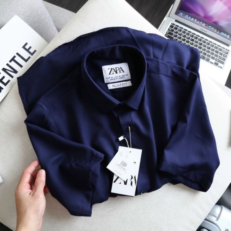 Áo Sơ Mi Nam Za-Ra Xanh Dương Ngắn Tay, Somi Nam VNXK Xuất Dư Cao Cấp | BigBuy360 - bigbuy360.vn