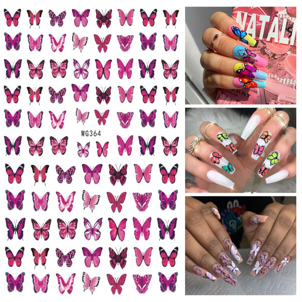 BUTTERFLY (Hàng Mới Về) Miếng Dán Trang Trí Móng Tay Hình Bướm 3d Đẹp Mắt Diy