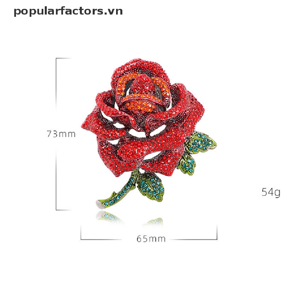 [Phổ Biến] Ghim Cài Áo Hình Hoa Hồng Đỏ Lớn Phong Cách Công Nghiệp Sang Trọng Quà Tặng Cho Phụ Nữ