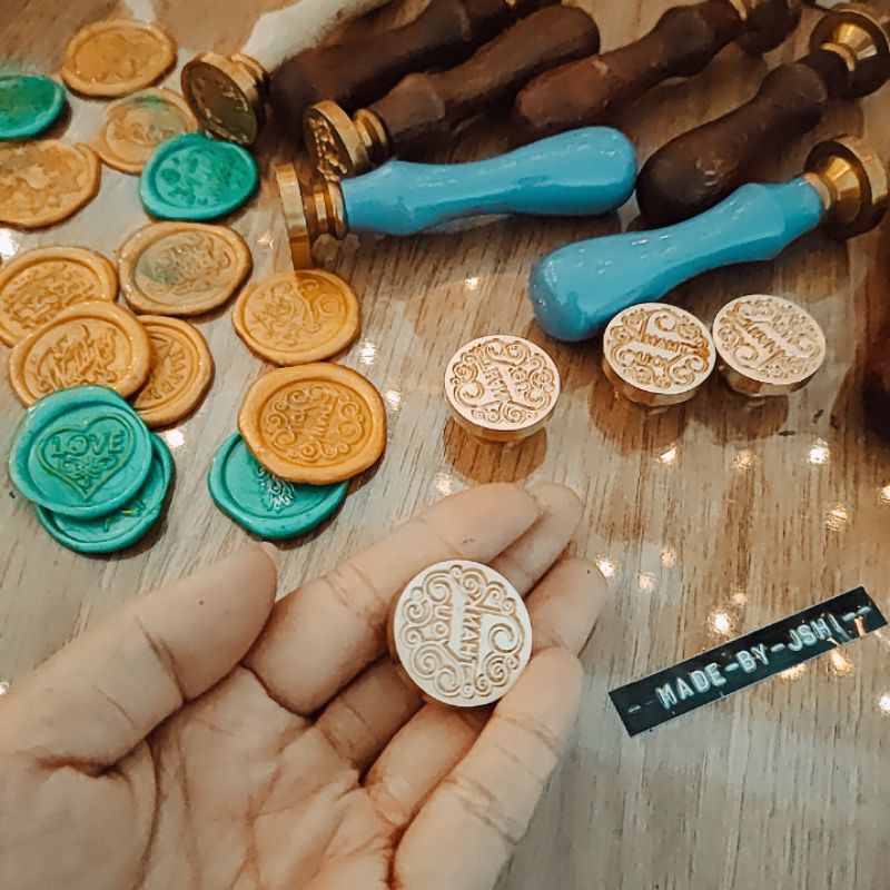 Mặt dấu đồng hoạ tiết dấu sáp niêm phong seal stamp B ( chưa kèm cán dấu)