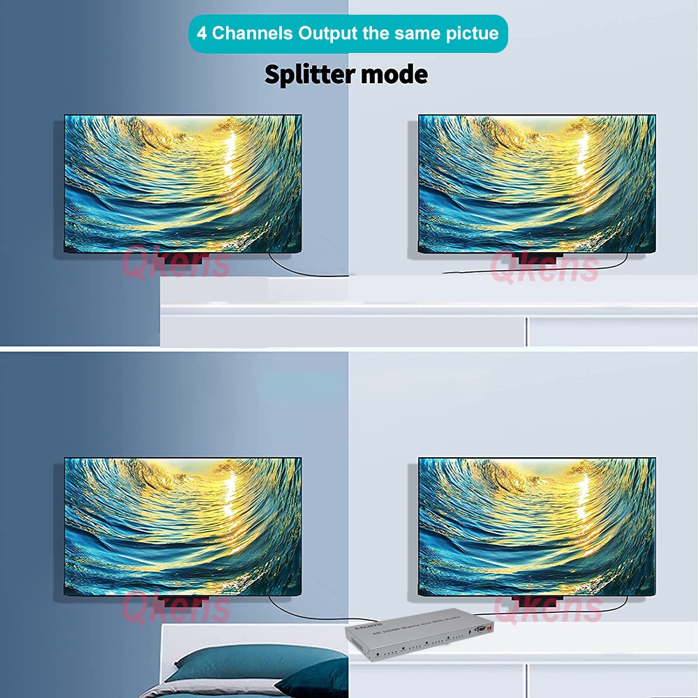 Bộ Chuyển Đổi HDMI Matrix 4K 4x4 1080p 60hz 4 Cổng HDMI 4 Trong 4 Cho PS4 PS5 Xbox DVD STB Camera PC Sang TV