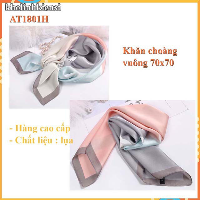 Khăn lụa vuông cao cấp- khăn choàng cổ lụa  AT1801