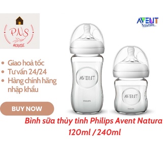 Bình sữa thủy tinh Philips Avent Natural 120ml / 240ml