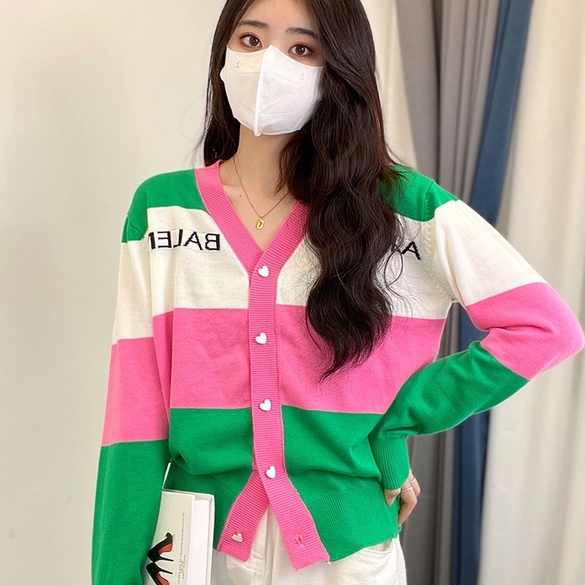 Áo khoác cardigan ZHELIHANGFEI dệt kim tay dài cổ chữ V dáng rộng kiểu dáng ngọt ngào cho nữ