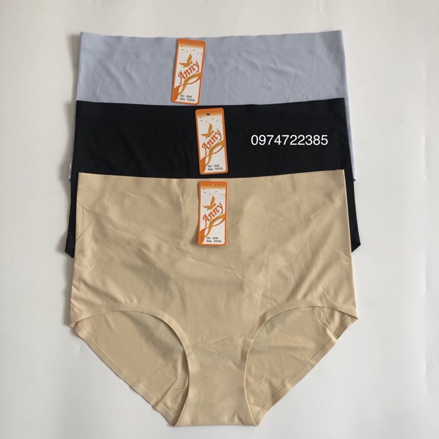 Quần lót nữ bigsize đúc su cạp cao Anny 3045 không đường may 4xl mềm mát, co giãn cho người béo