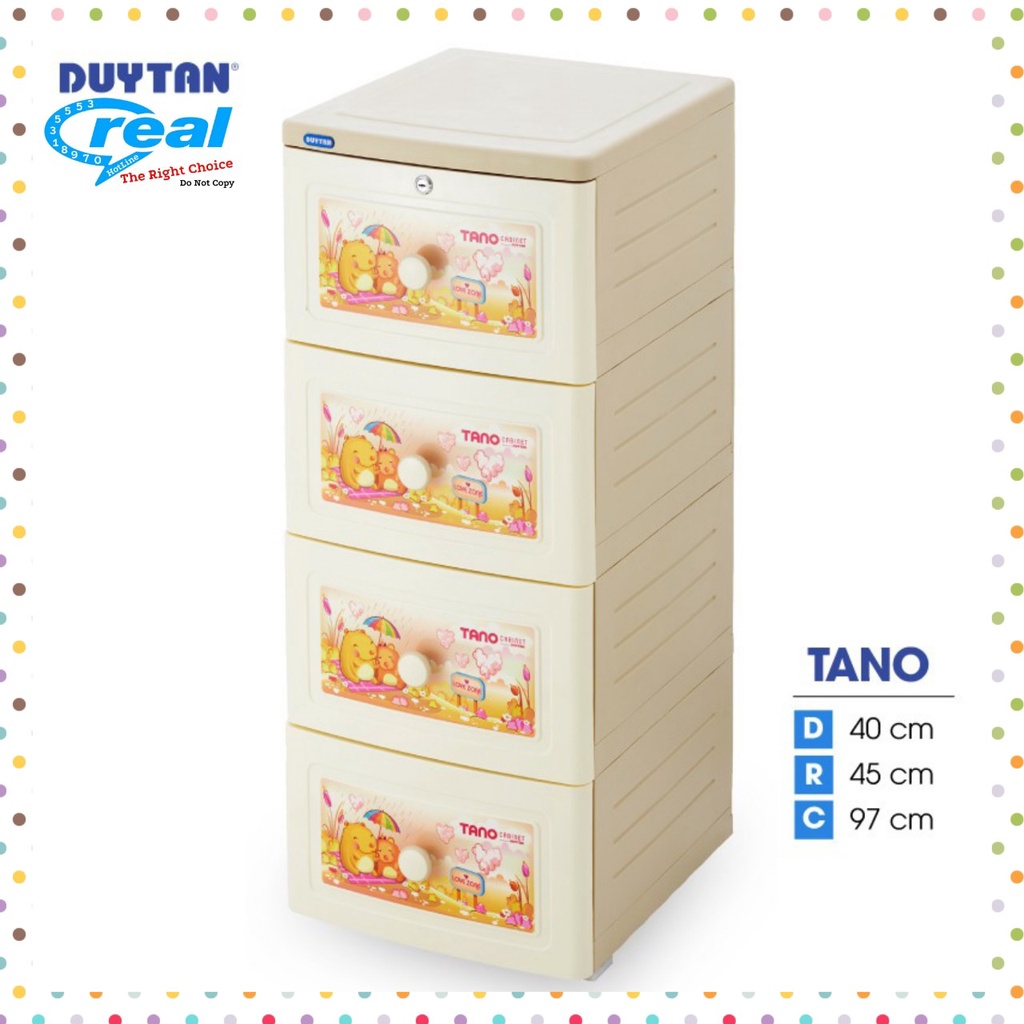 Tủ Nhựa Duy Tân TANO 4 NGĂN Màu Hồng