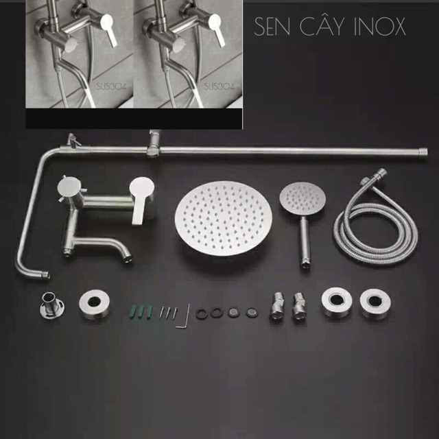 (Sale khủng) Bộ sen cây tắm nóng lạnh Inox SUS 304 Cao cấp