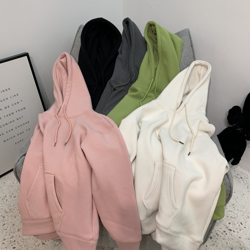 Korean version velvet padded thickened sweater loose hoodie