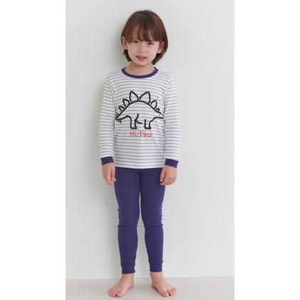 Bộ pijama dài tay bé trai Hi Dino 100% Cotton – Olomimi Hàn Quốc