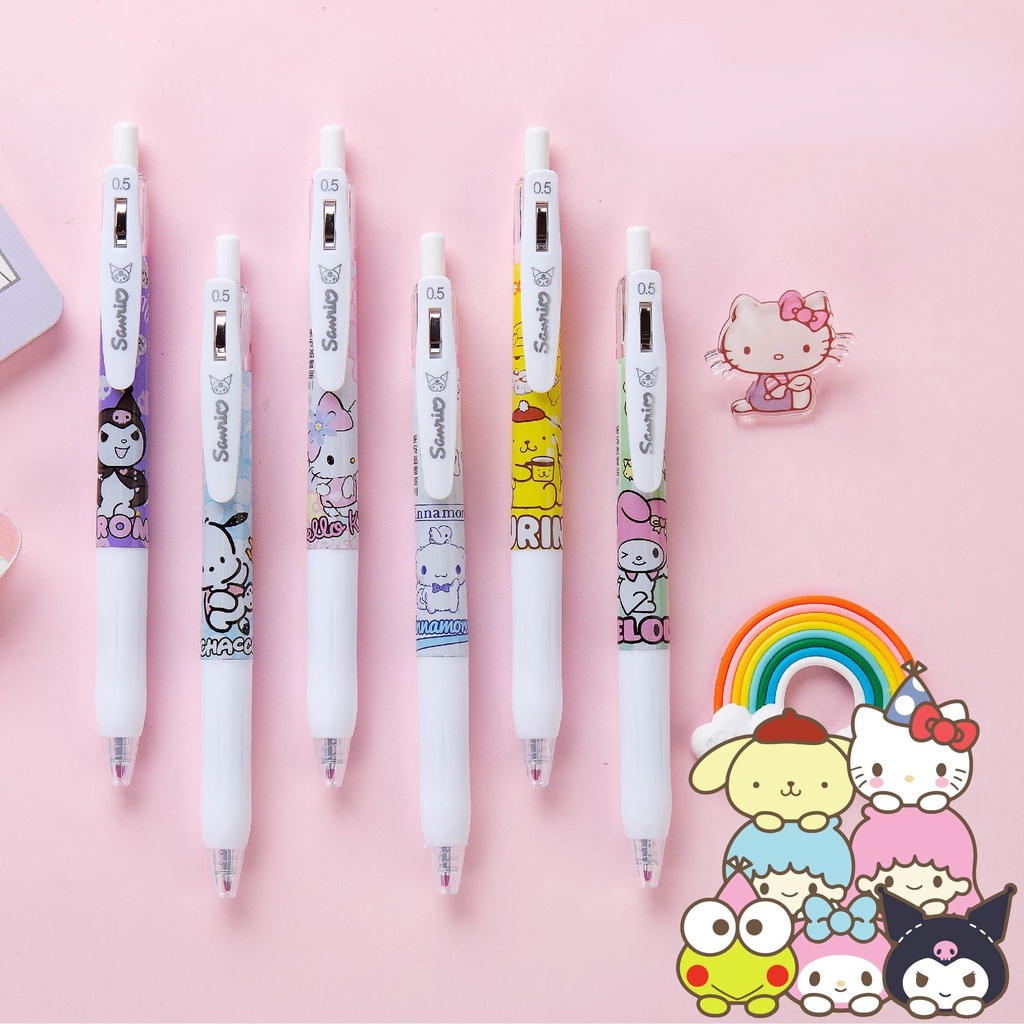 Set 6 Bút Bi Mực Đen Ngòi 0.5mm