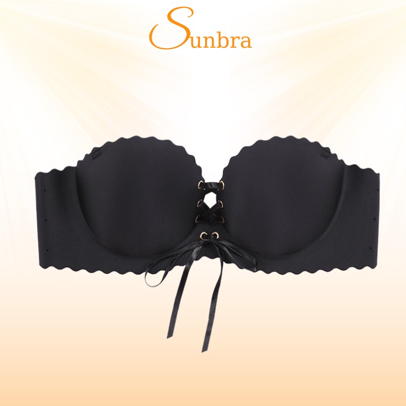 Áo Ngực Su Đúc Cúp Ngang Dây Rút Nâng Ngực Tạo Khe Quyến Rũ SUNBRA 335