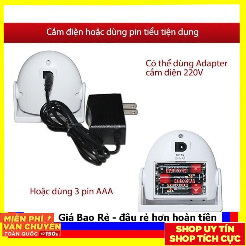 Chuông Báo Khách, Báo Trộm Cảm Ứng Chuyển Động Kèm Pin/Nguồn 12V 2A