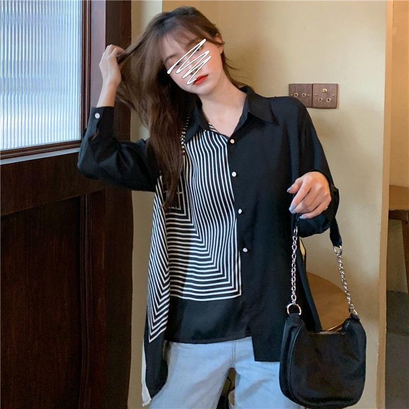 Sơ Mi Nữ Dài Tay Dáng Rộng Kẻ Sọc 573