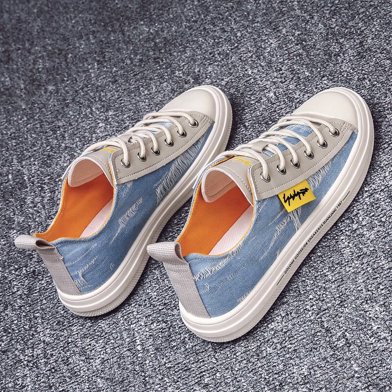 Giày thể thao nam vải bò rách phối màu | BigBuy360 - bigbuy360.vn