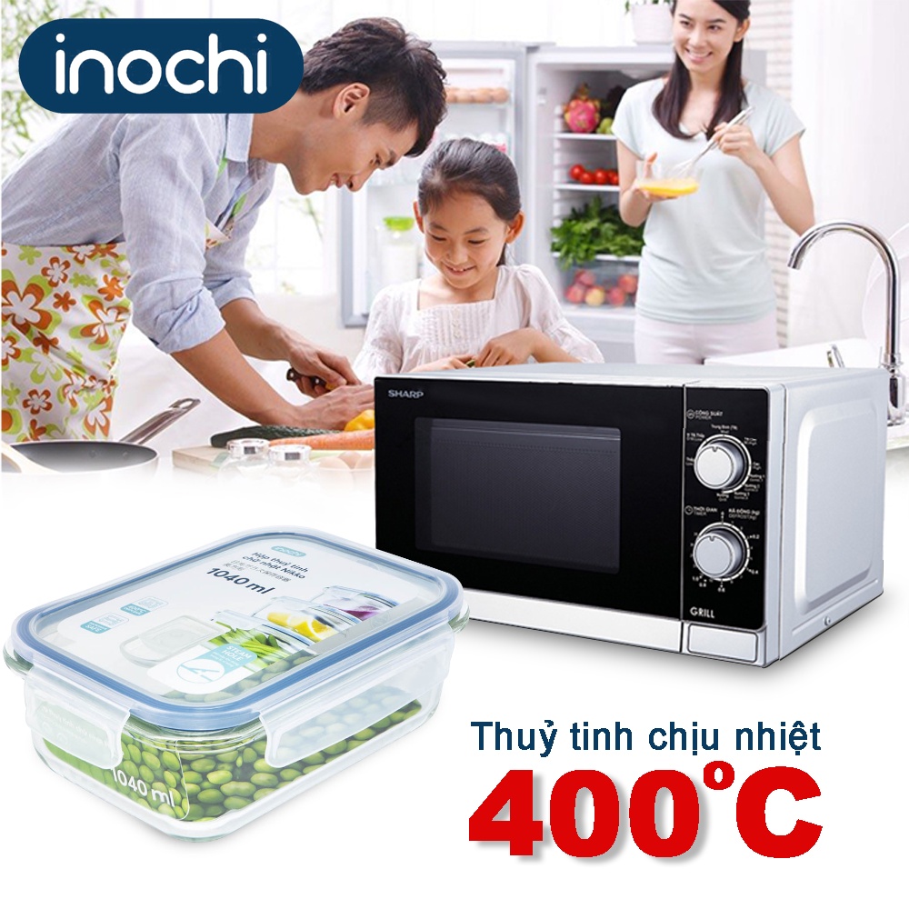 [Mã LIFEM1 giảm 50k đơn 99k] Hộp Thuỷ Tinh Đựng Thực Phẩm Nikko inochi trữ đông đồ ăn tủ lạnh