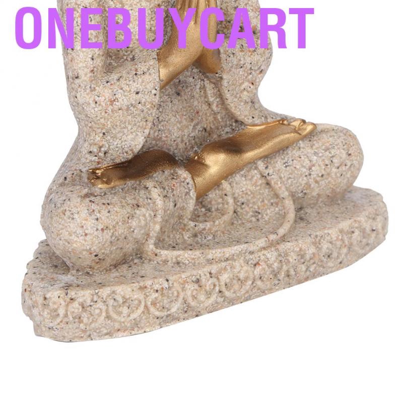 Onebuycart Buddha Statue Small Gold Meditate Sitting Carving Figurine Craft Sculpture for Home Office Decoration Table O