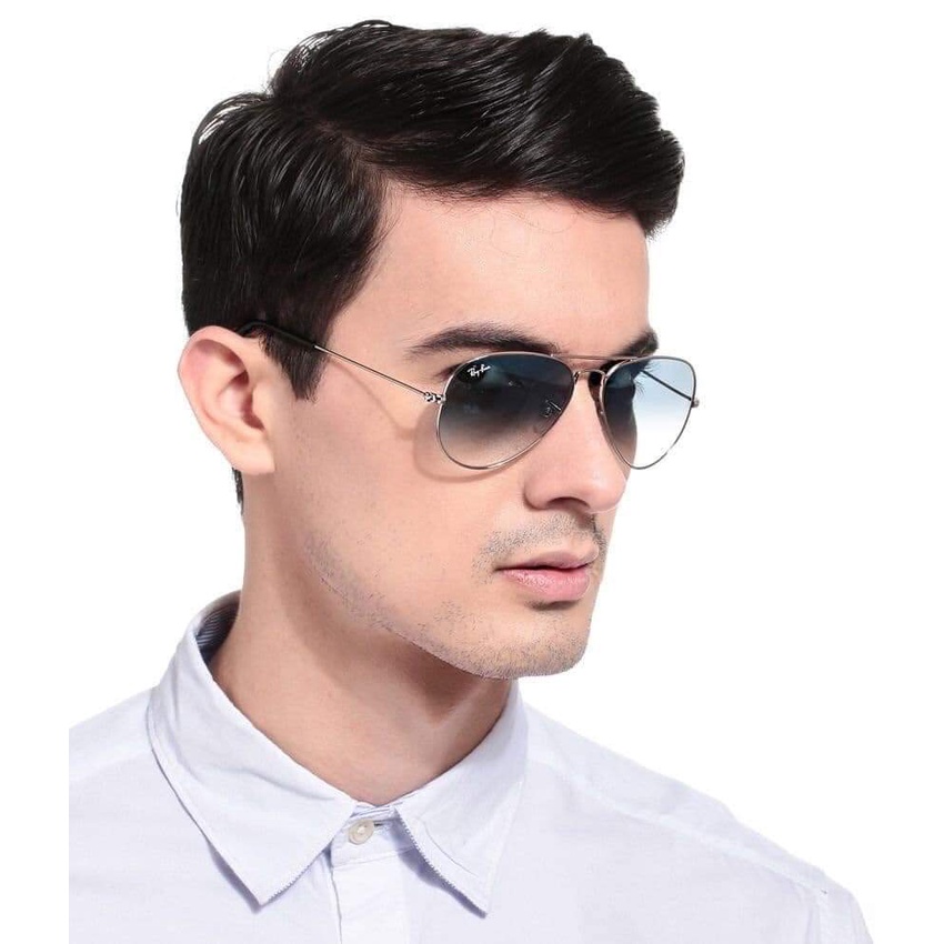 Kính mát chính hãng Rayban  Aviator Gradient RB3025-003/3F mắt xanh khói, gọng bạc